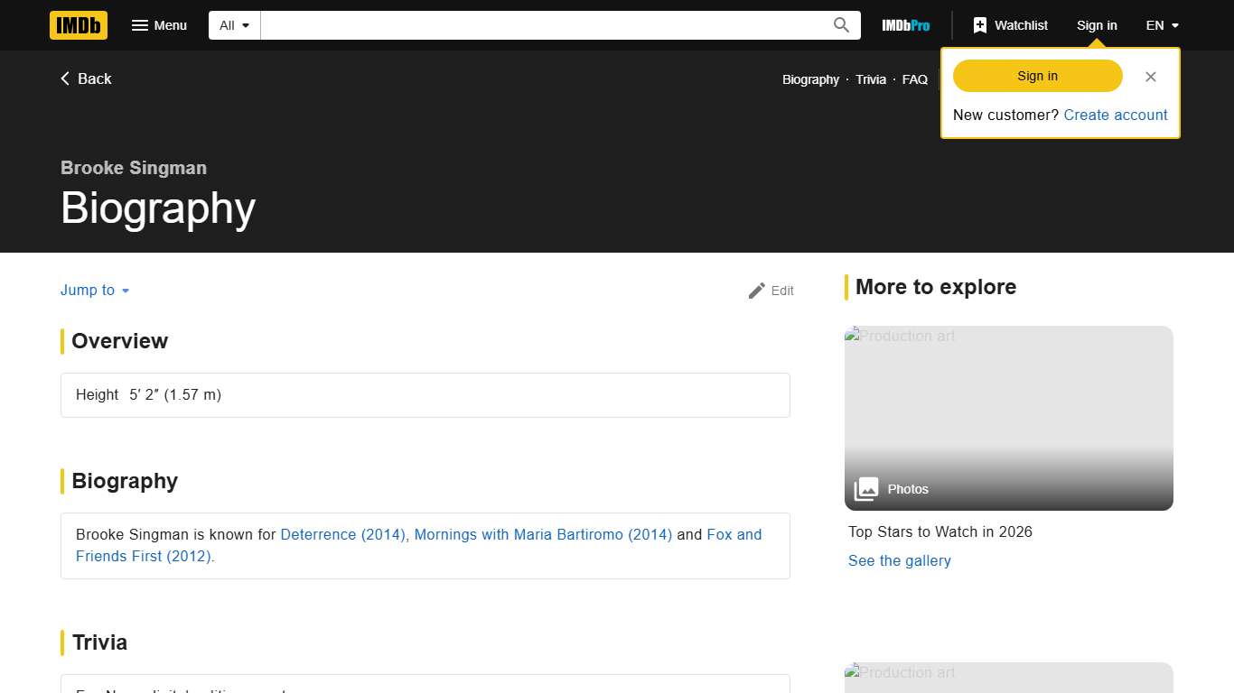 Brooke Singman - Biography - IMDb